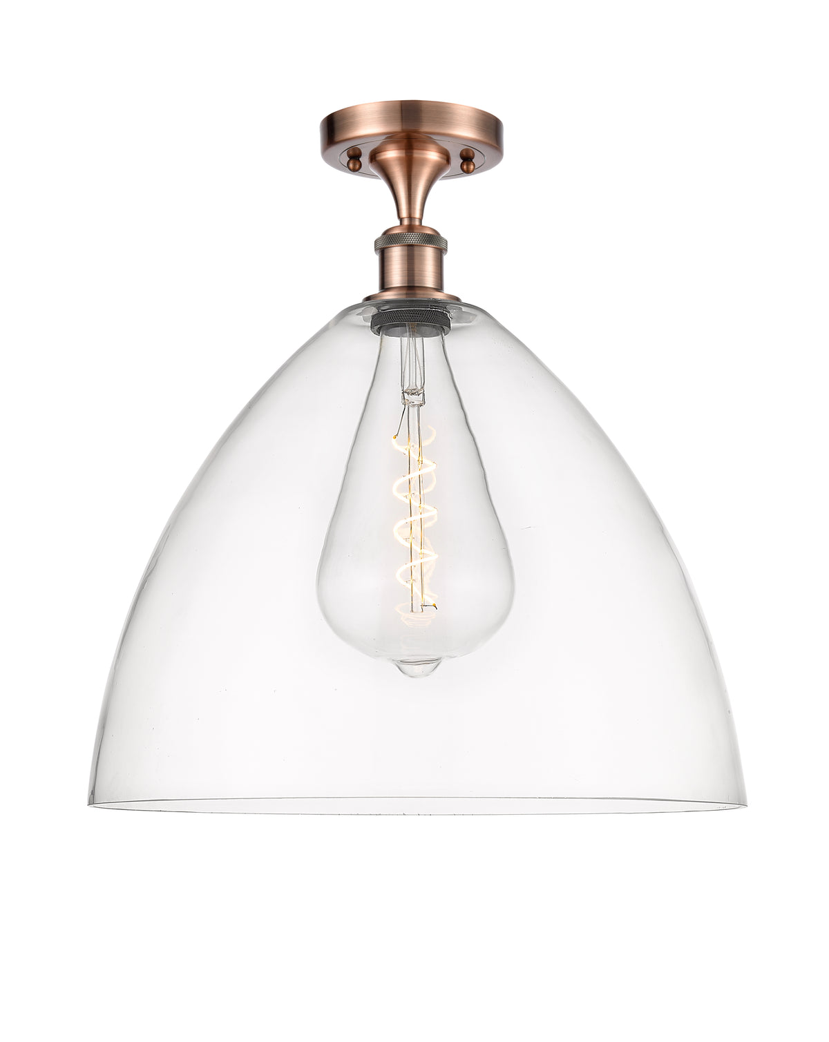 Bristol 16-Inch 1-Light Semi-Flush Mount Dome Shade 17.375-Inch High