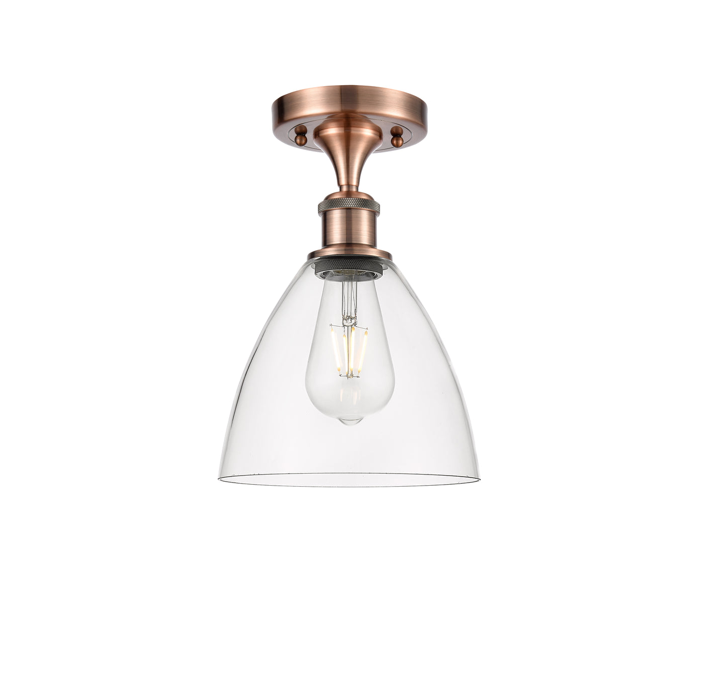 Edison Semi-Flush Mount Brushed Satin Nickel