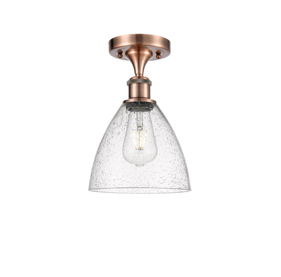 Bristol 8-Inch 1-Light Semi-Flush Mount Dome Shade 11.5-Inch High
