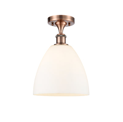 Bristol 9-Inch 1-Light Semi-Flush Mount Dome Shade 13.125-Inch High