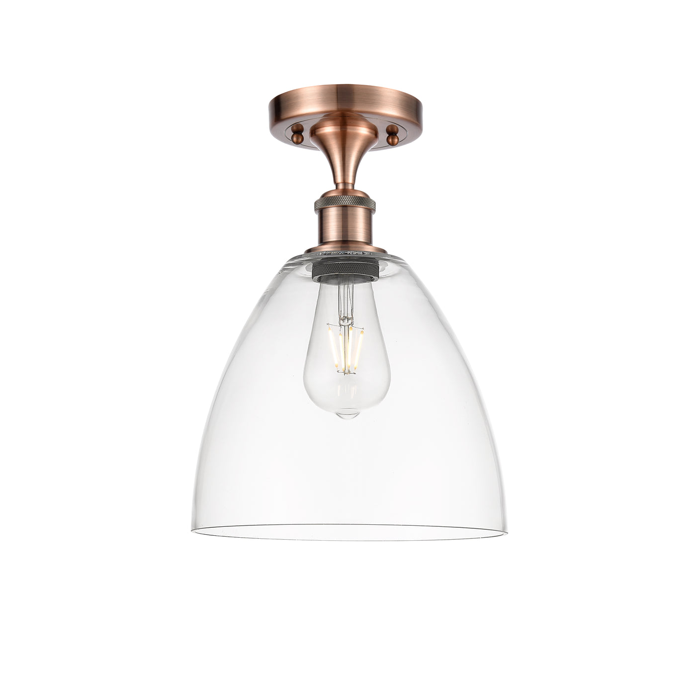 Edison Semi-Flush Mount Brushed Satin Nickel