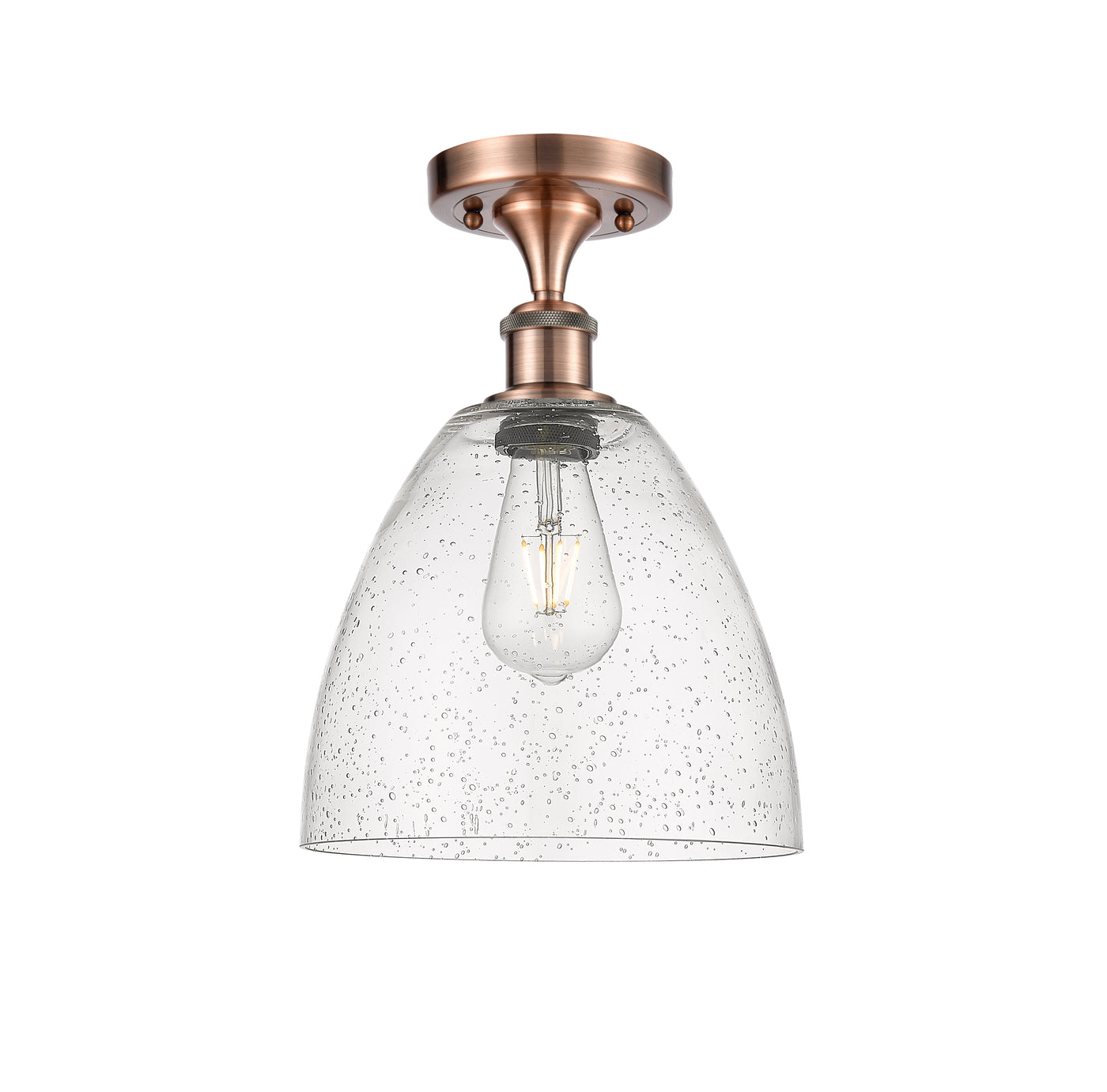 Edison Semi-Flush Mount Brushed Satin Nickel