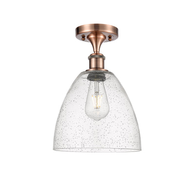 Bristol 9-Inch 1-Light Semi-Flush Mount Dome Shade 13.125-Inch High