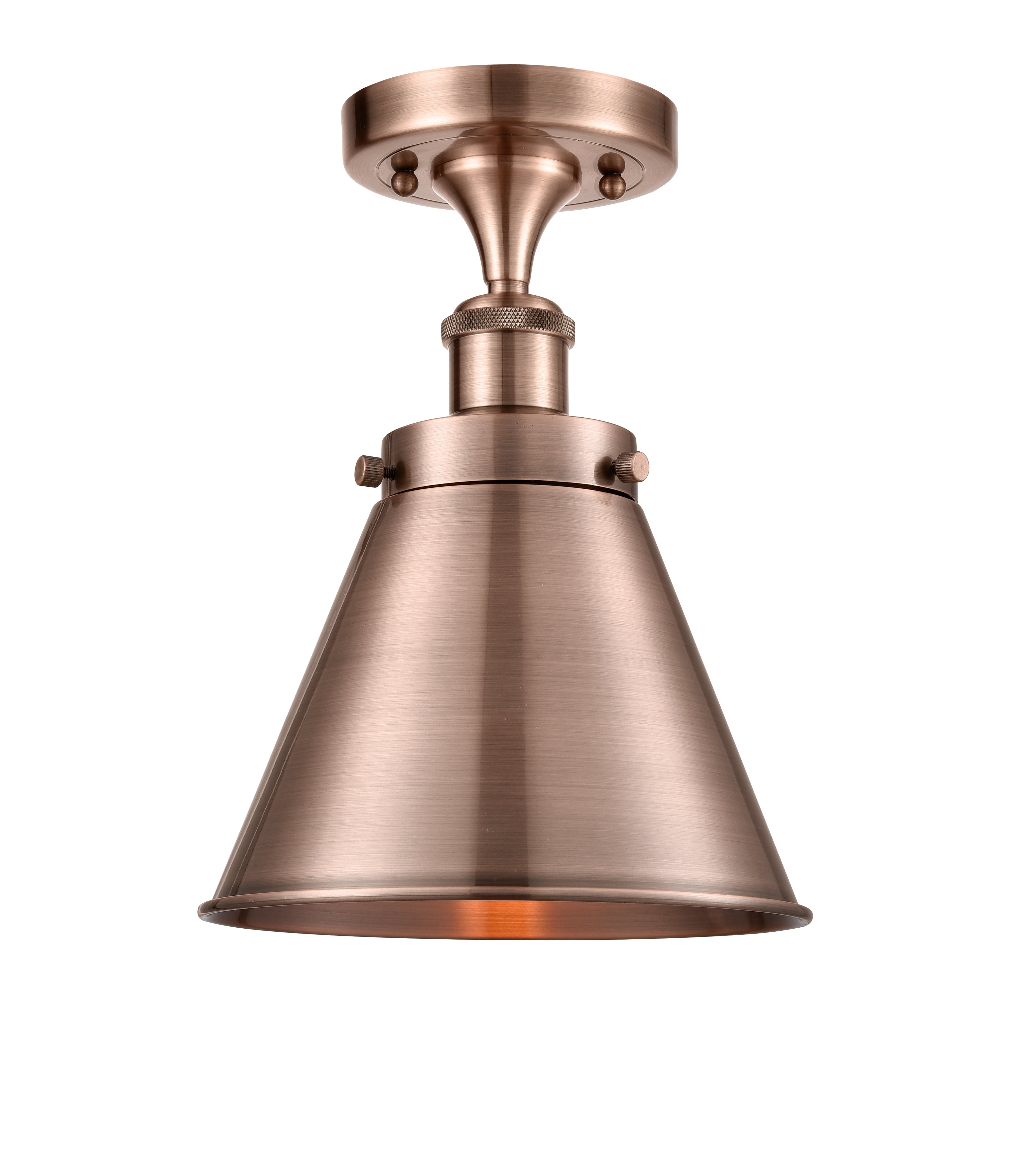 Edison Semi-Flush Mount Solid Brass Steel