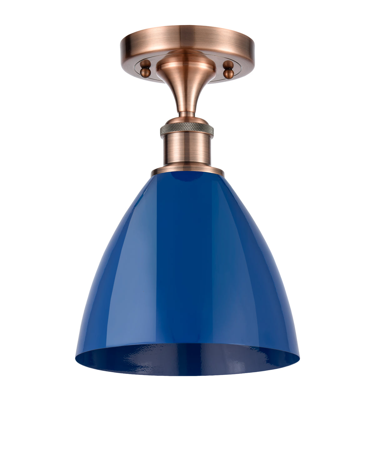 Plymouth 8-Inch 1-Light Semi-Flush Mount Dome Shade