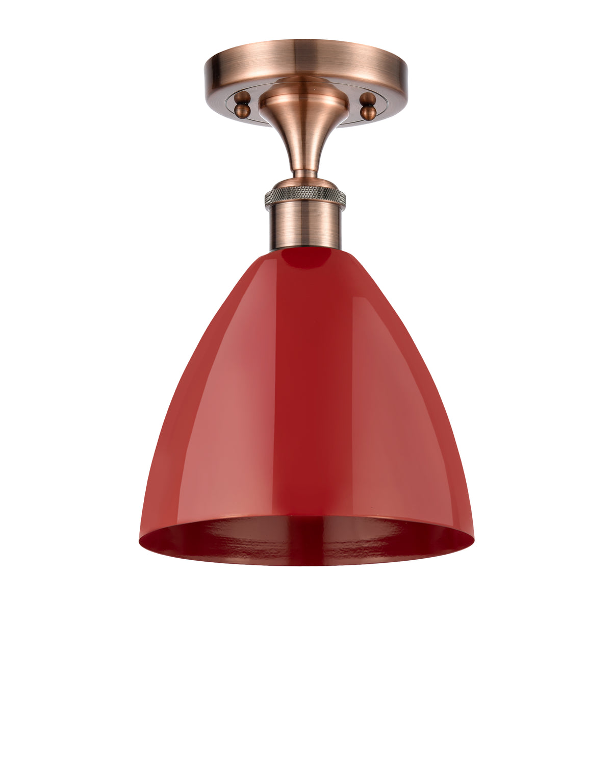 Plymouth 8-Inch 1-Light Semi-Flush Mount Dome Shade