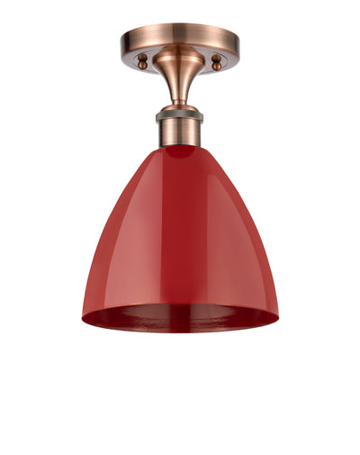 Plymouth 8-Inch 1-Light Semi-Flush Mount Dome Shade