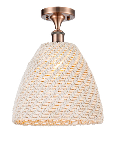 Bristol Natural 12-Inch 1-Light Semi-Flush Mount 15.375-Inch High
