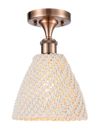 Edison Semi-Flush Mount Brass Satin Nickel