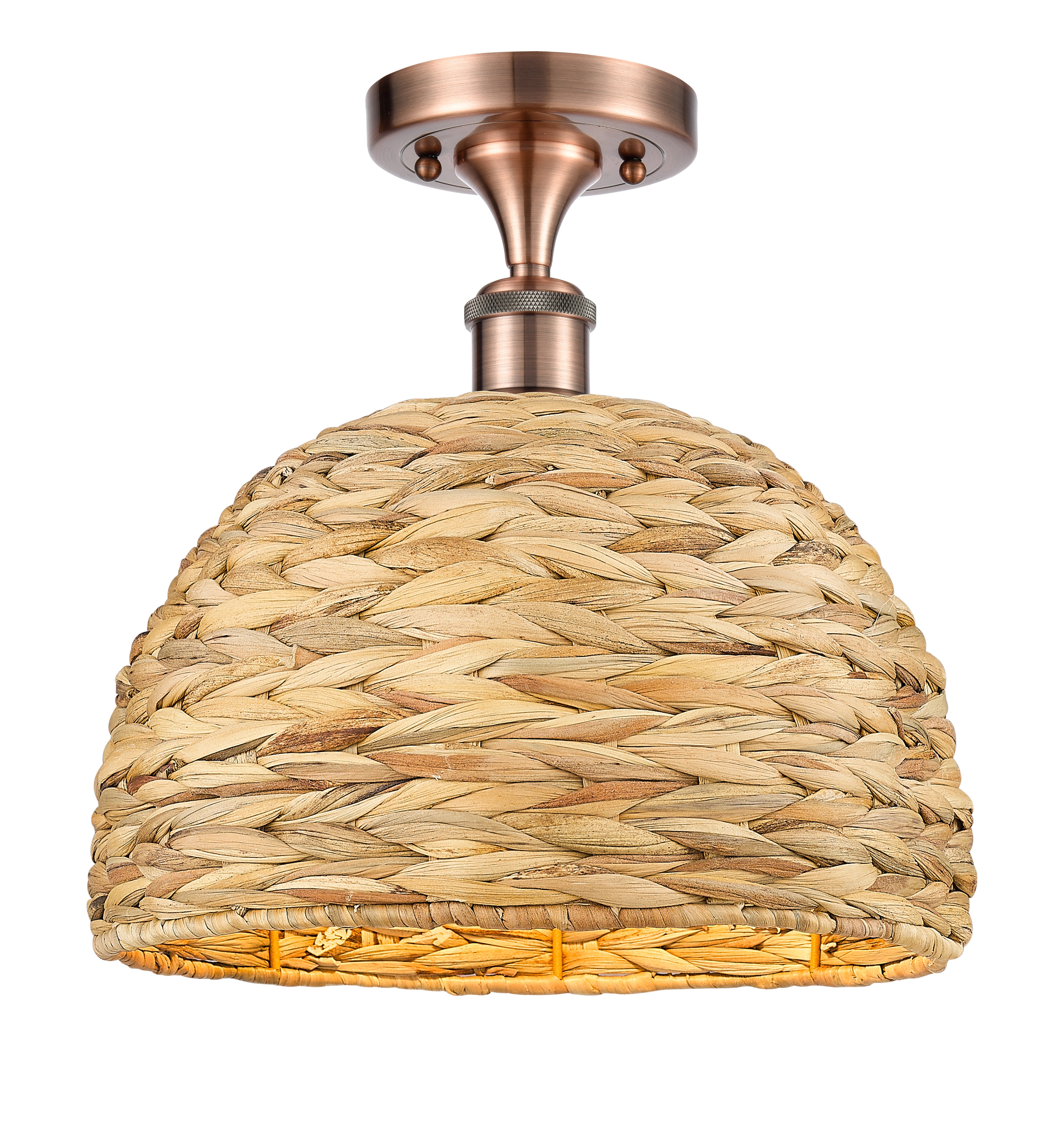 Edison Semi-Flush Mount Brushed Satin Nickel