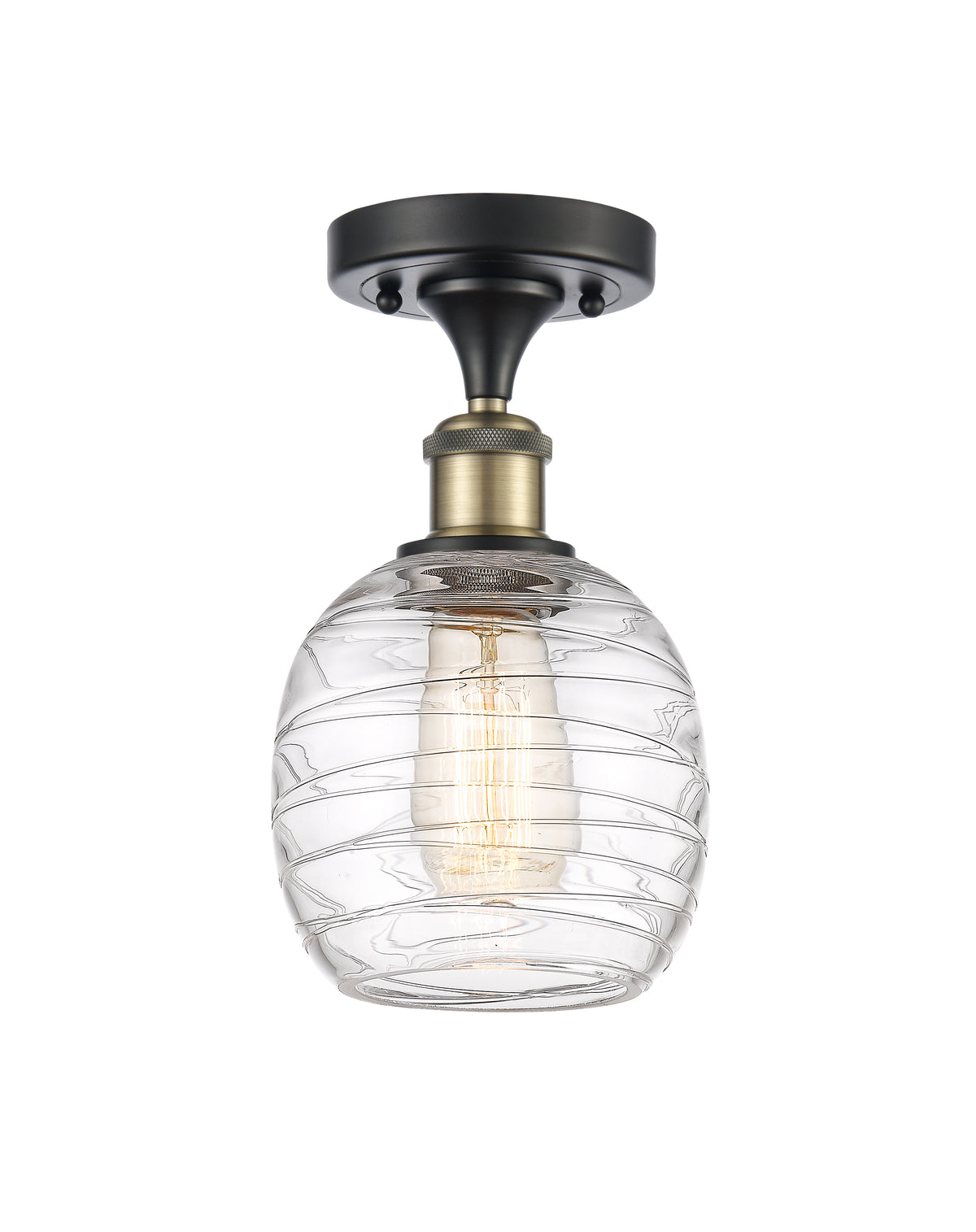 Belfast 6-Inch 1-Light Semi-Flush Mount 11-Inch High