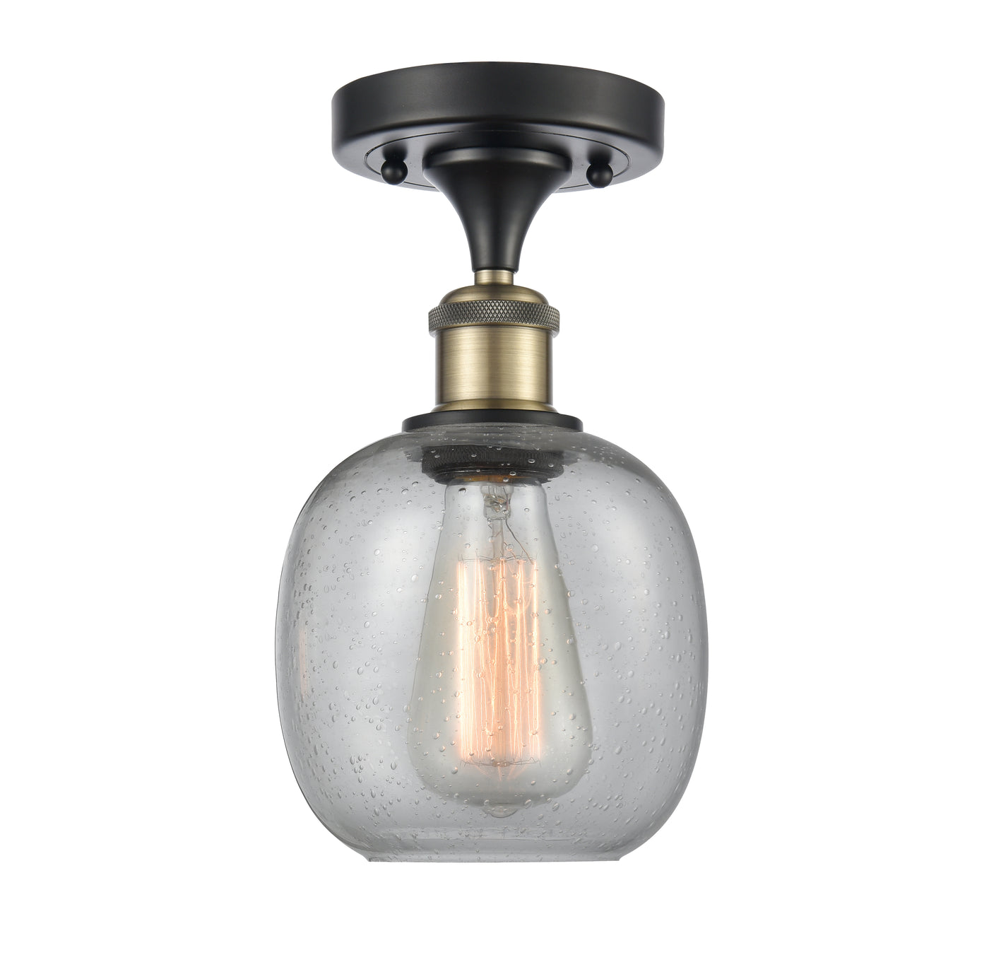 Edison Semi-Flush Mount Brushed Satin Nickel
