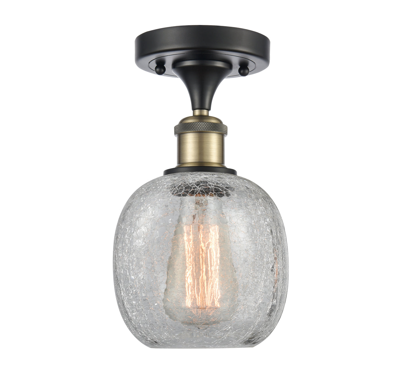 Edison Semi-Flush Mount Brushed Satin Nickel