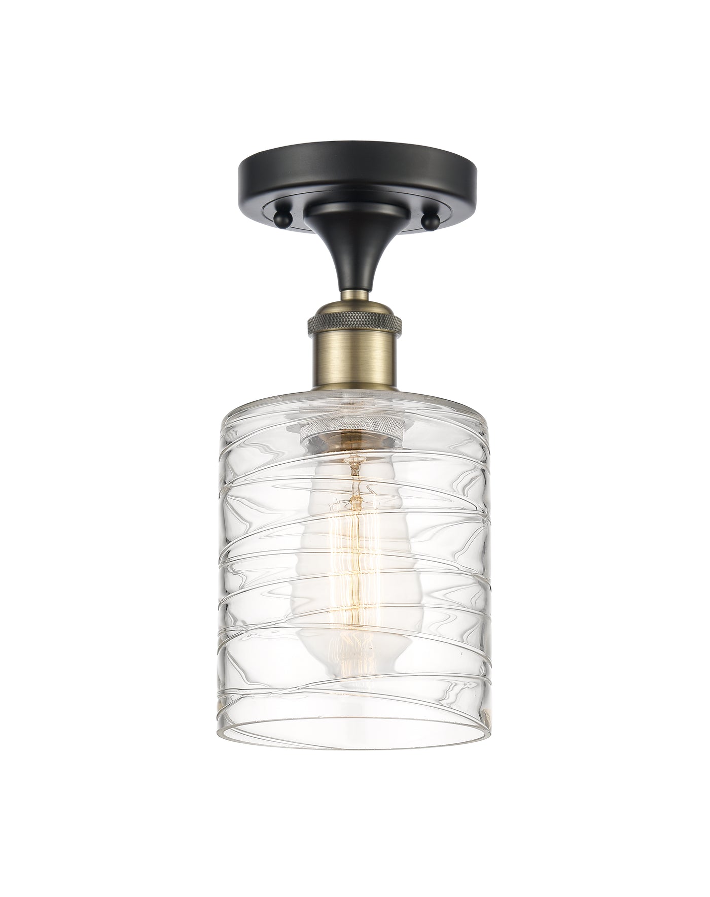 Edison Semi-Flush Mount Satin Nickel