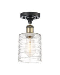 Edison Semi-Flush Mount Satin Nickel