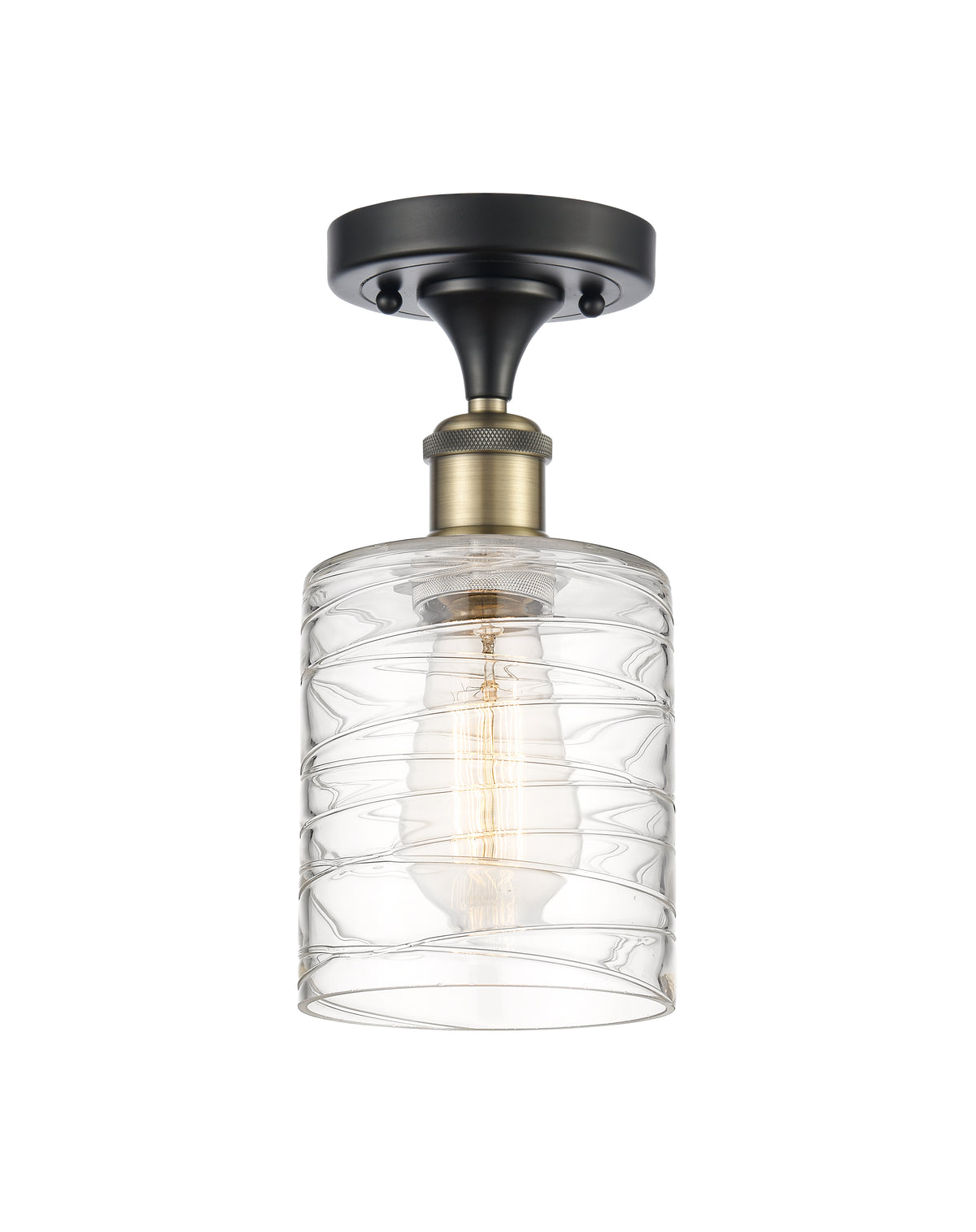 Cobbleskill 5-Inch 1-Light Semi-Flush Mount 11-Inch High Dimmable