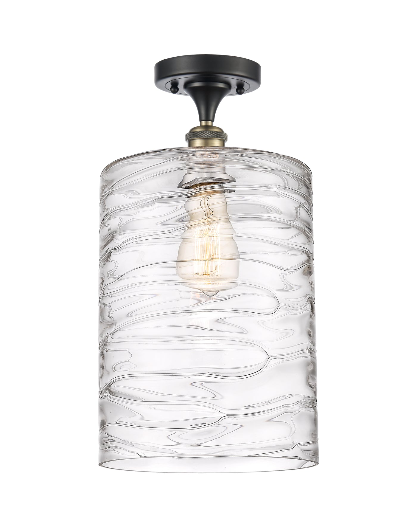 Edison Semi-Flush Mount Brushed Satin Nickel