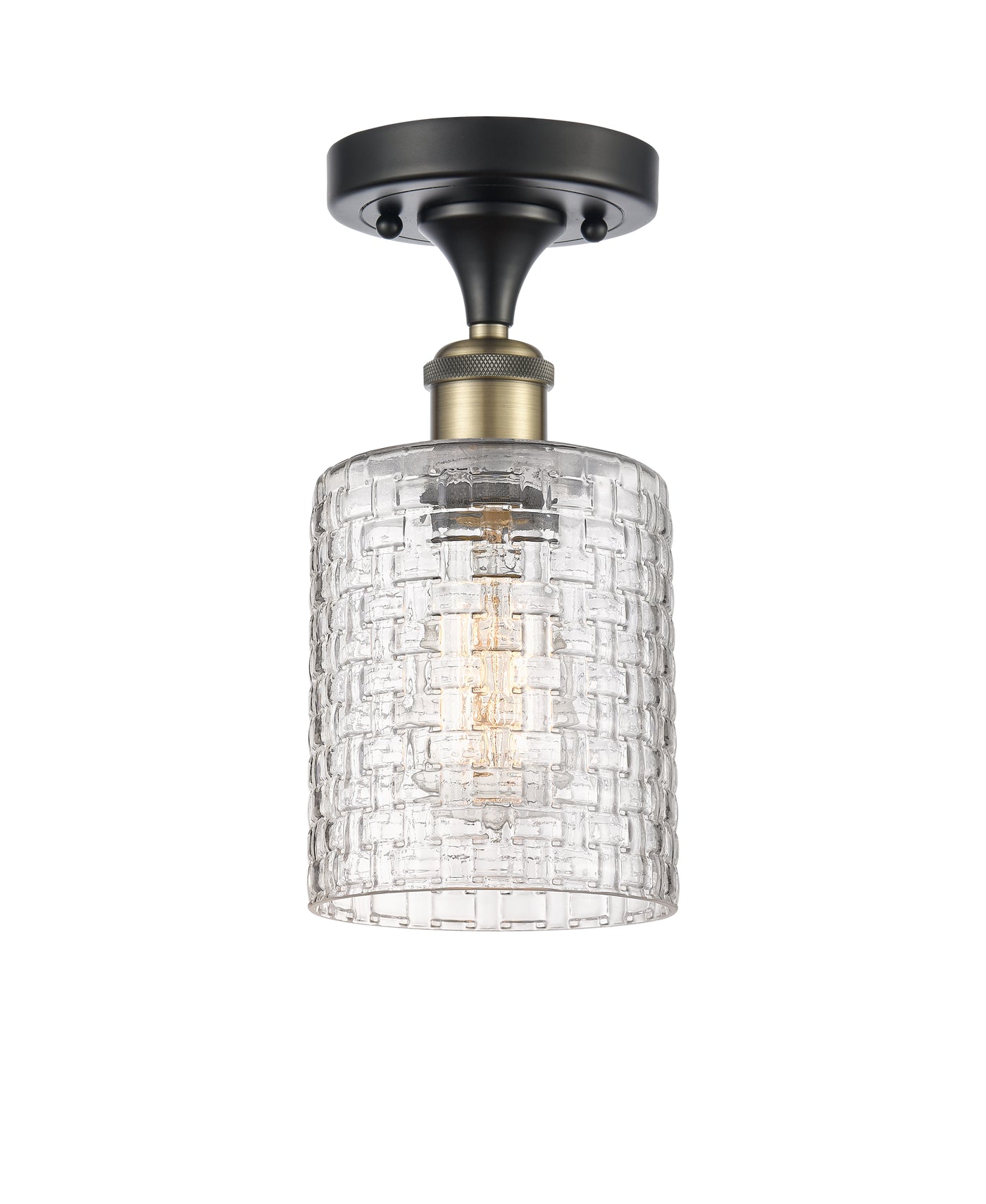 Edison Semi-Flush Mount Brushed Satin Nickel