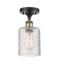 Edison Semi-Flush Mount Brushed Satin Nickel