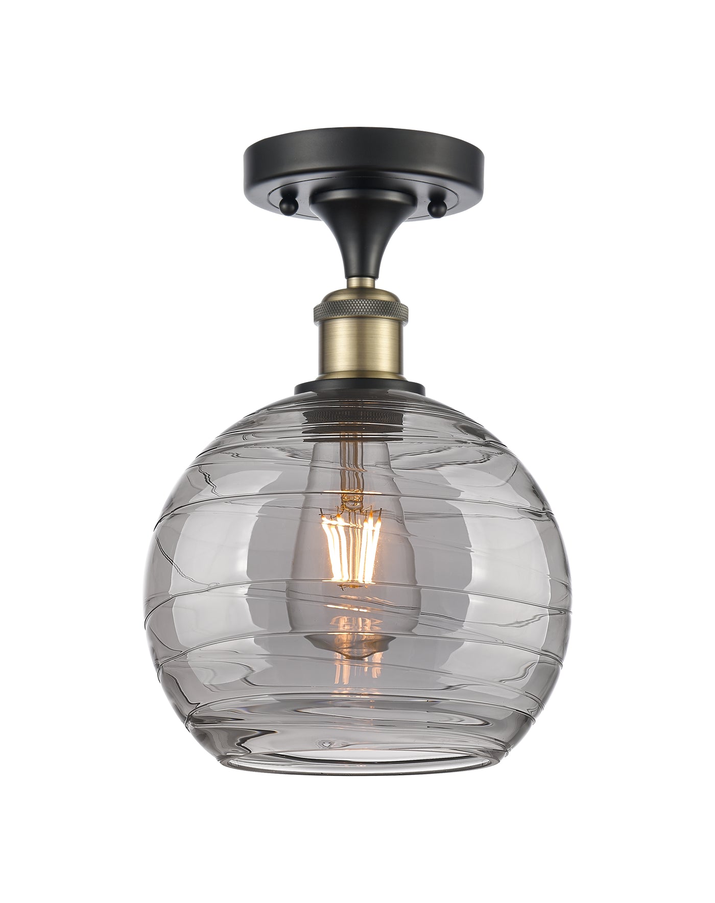 Edison Semi-Flush Mount Brushed Satin Nickel