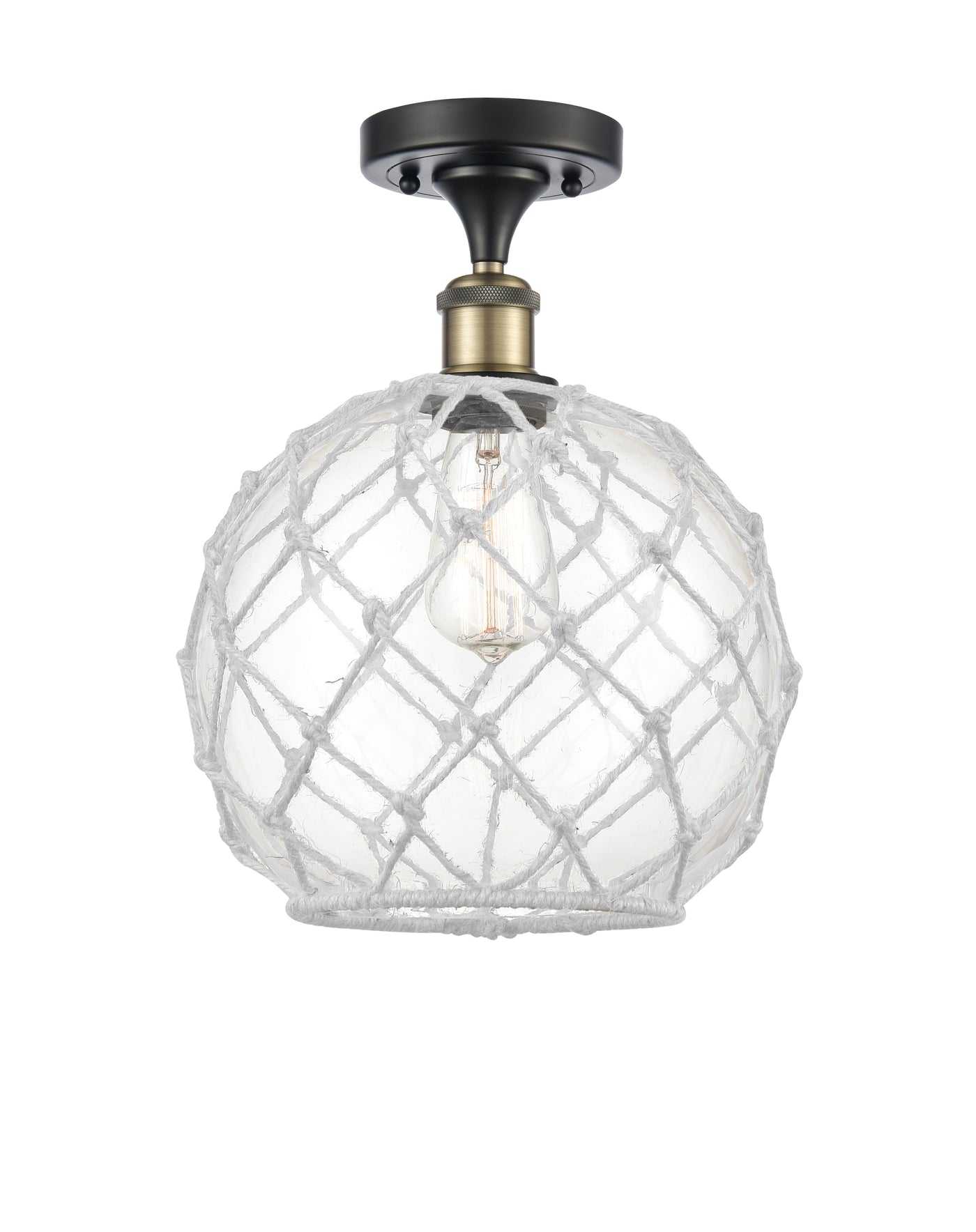Edison Semi-Flush Mount Brushed Satin Nickel