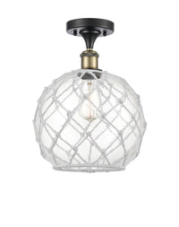 Edison Semi-Flush Mount Brushed Satin Nickel
