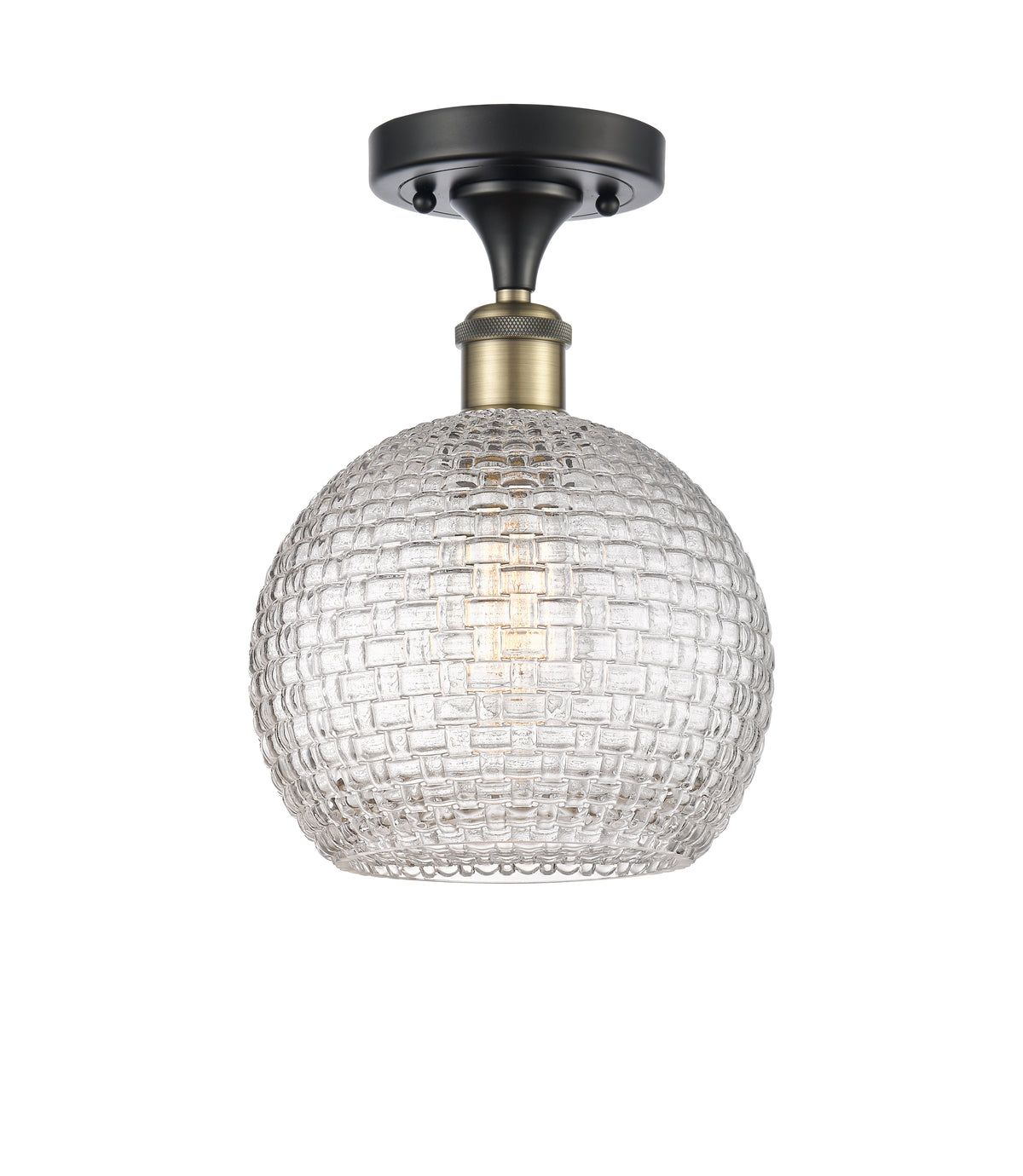 Athens 8-Inch 1-Light Semi-Flush Mount 12-Inch High