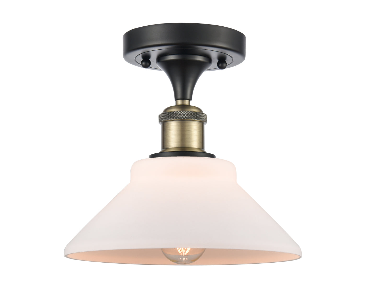 Edison Semi-Flush Mount Brushed Satin Nickel