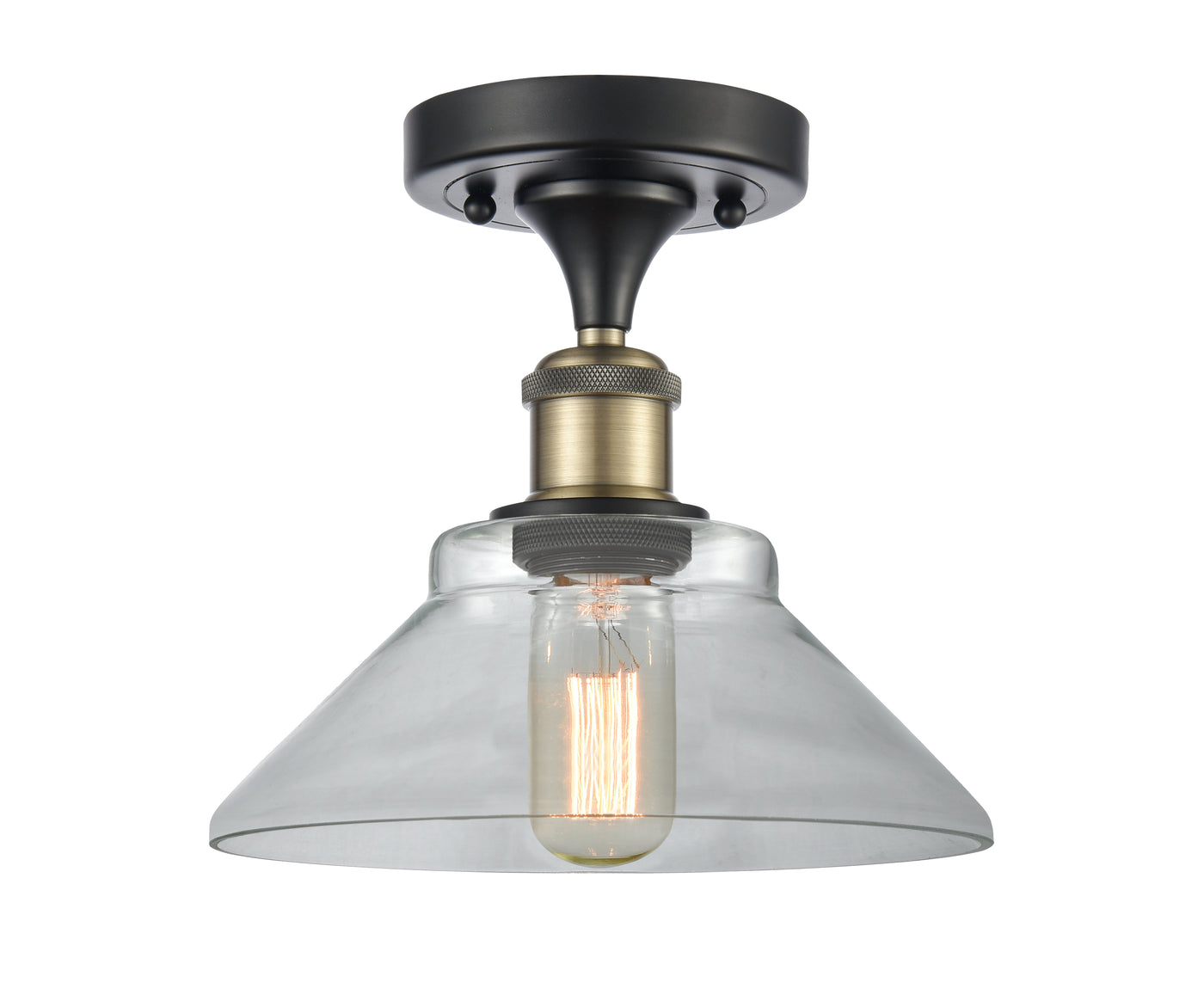 Edison Semi-Flush Mount Brushed Satin Nickel