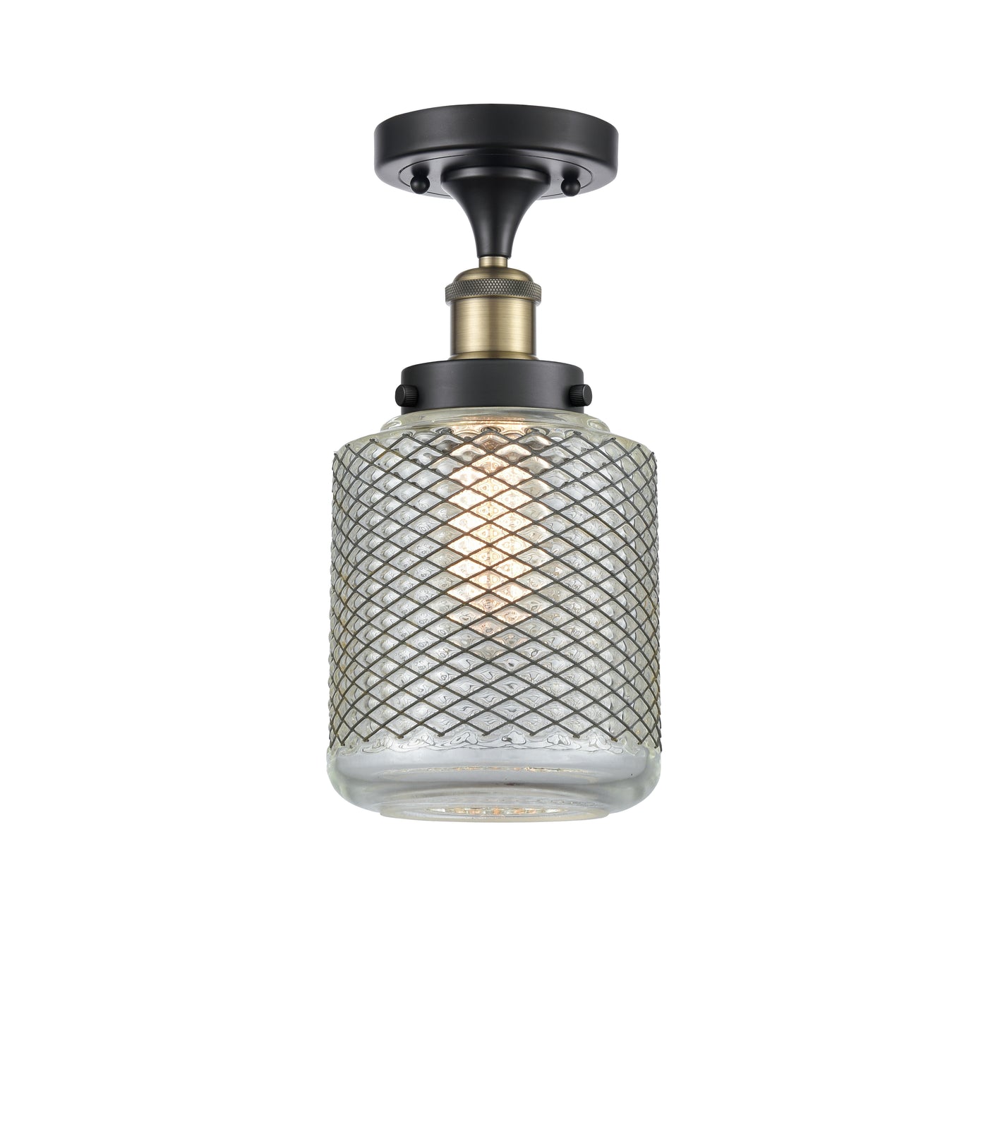 Edison Semi-Flush Mount Brushed Satin Nickel