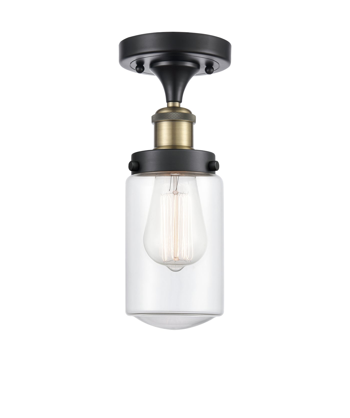 Edison Semi-Flush Mount Brushed Satin Nickel