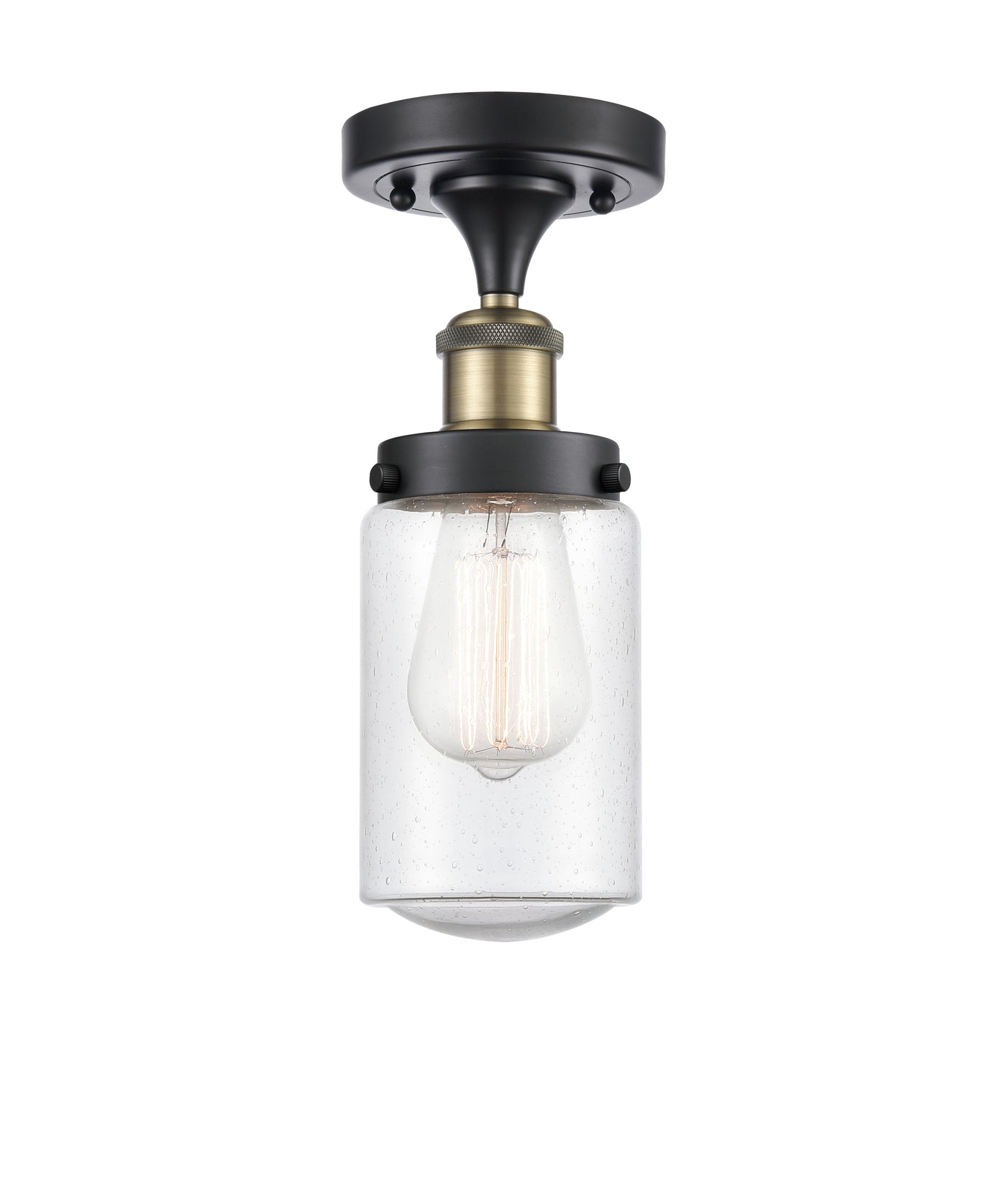 Edison Semi-Flush Mount Brushed Satin Nickel