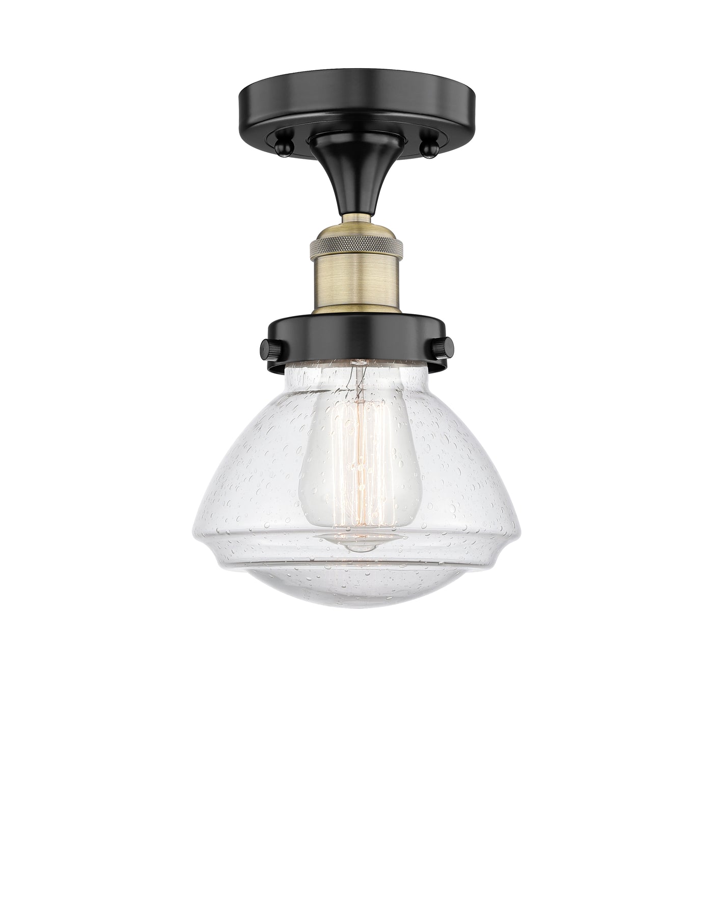 Edison Semi-Flush Mount Brushed Satin Nickel