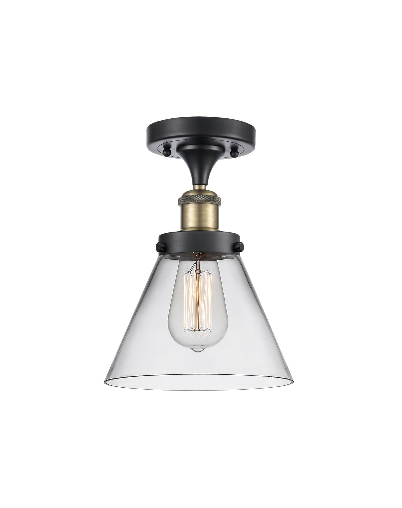 Edison Semi-Flush Mount 5.25 Brushed Nickel