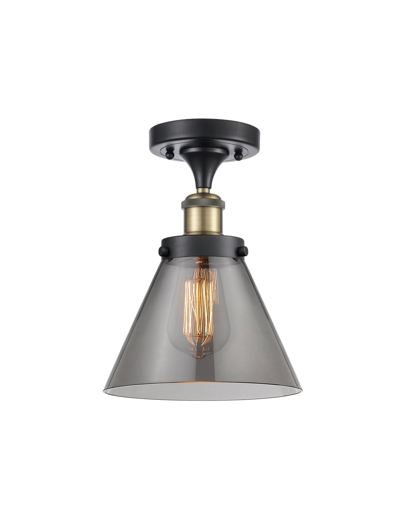 Edison Semi-Flush Mount 5.25 Brushed Nickel