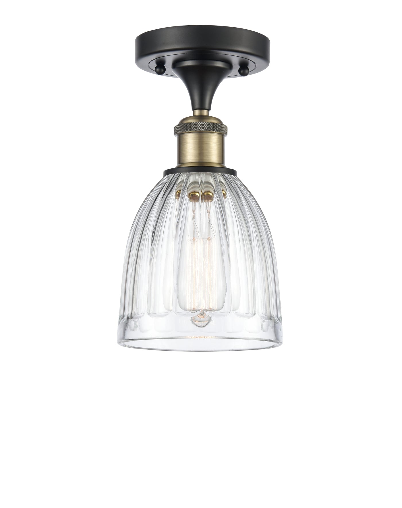Edison Semi-Flush Mount Brushed Satin Nickel