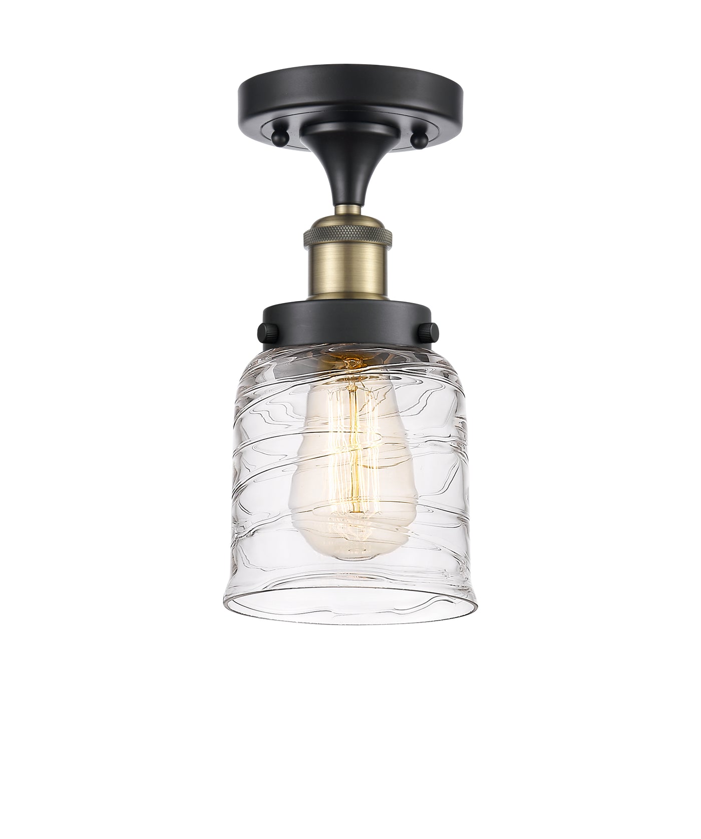 Edison Semi-Flush Mount Brushed Satin Nickel