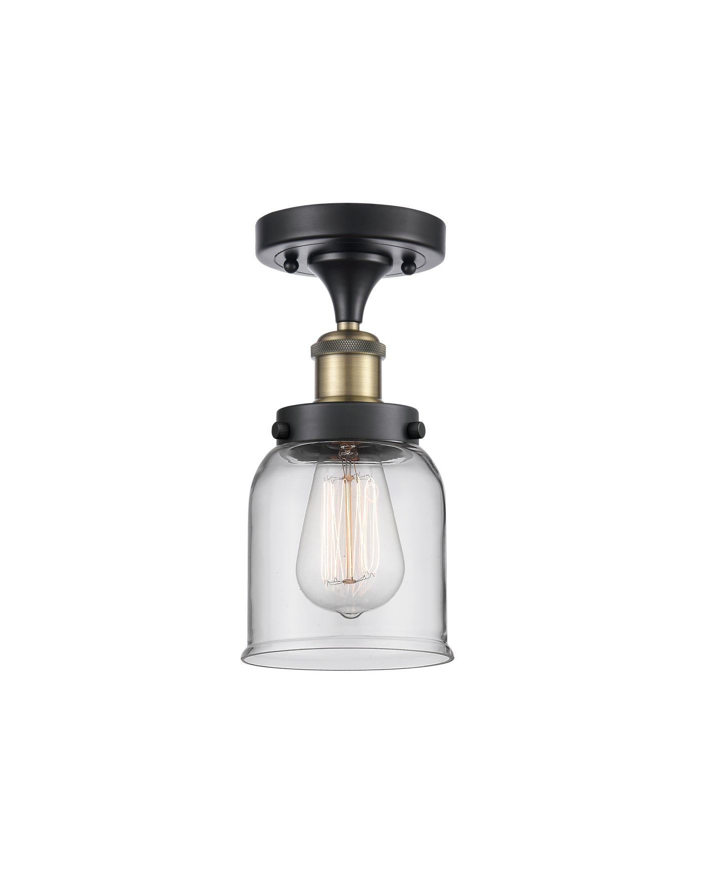 Edison Semi-Flush Mount Cast Brass Finish