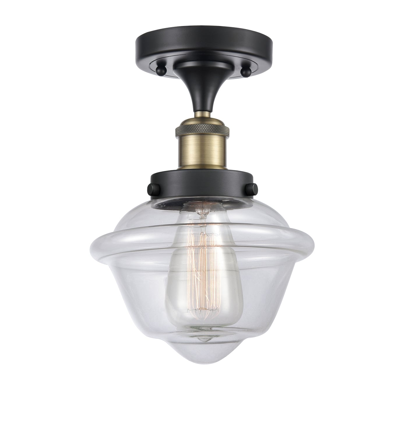 Edison Semi-Flush Mount Brushed Satin Nickel