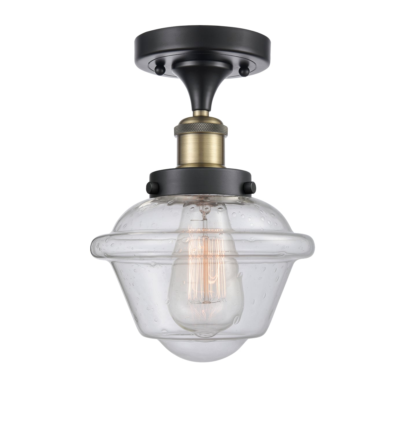 Edison Semi-Flush Mount Brushed Satin Nickel