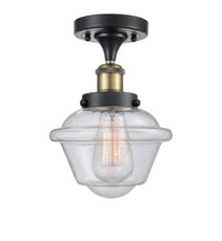 Edison Semi-Flush Mount Brushed Satin Nickel