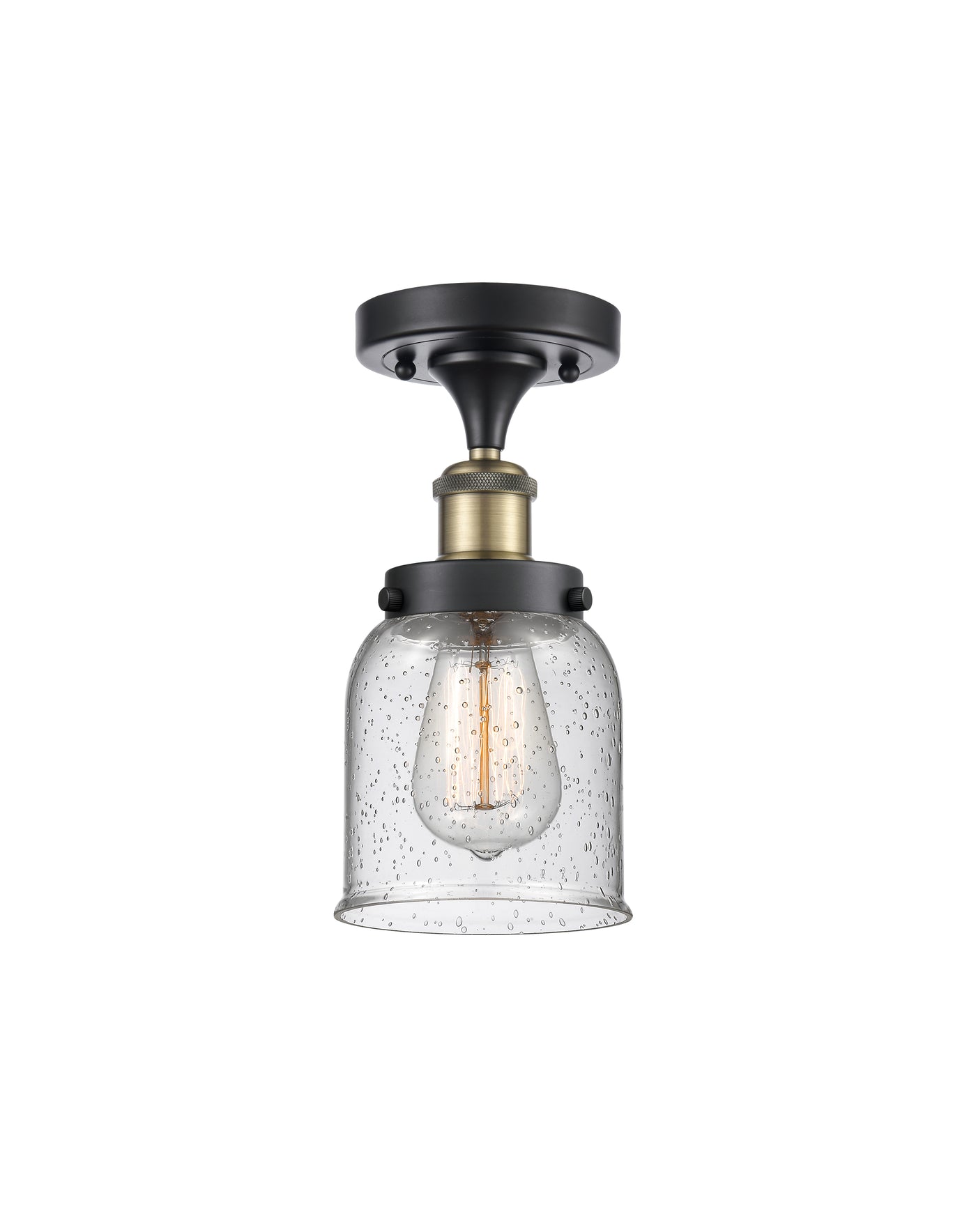 Edison Semi-Flush Mount Cast Brass Finish