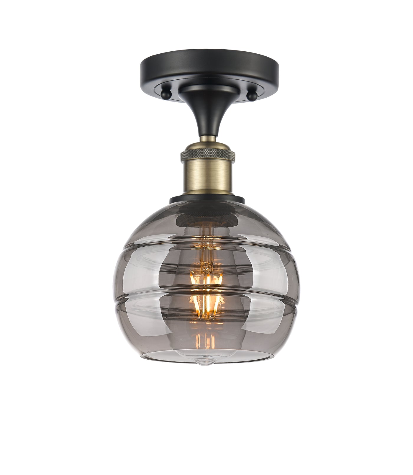 Edison Semi-Flush Mount Brushed Satin Nickel