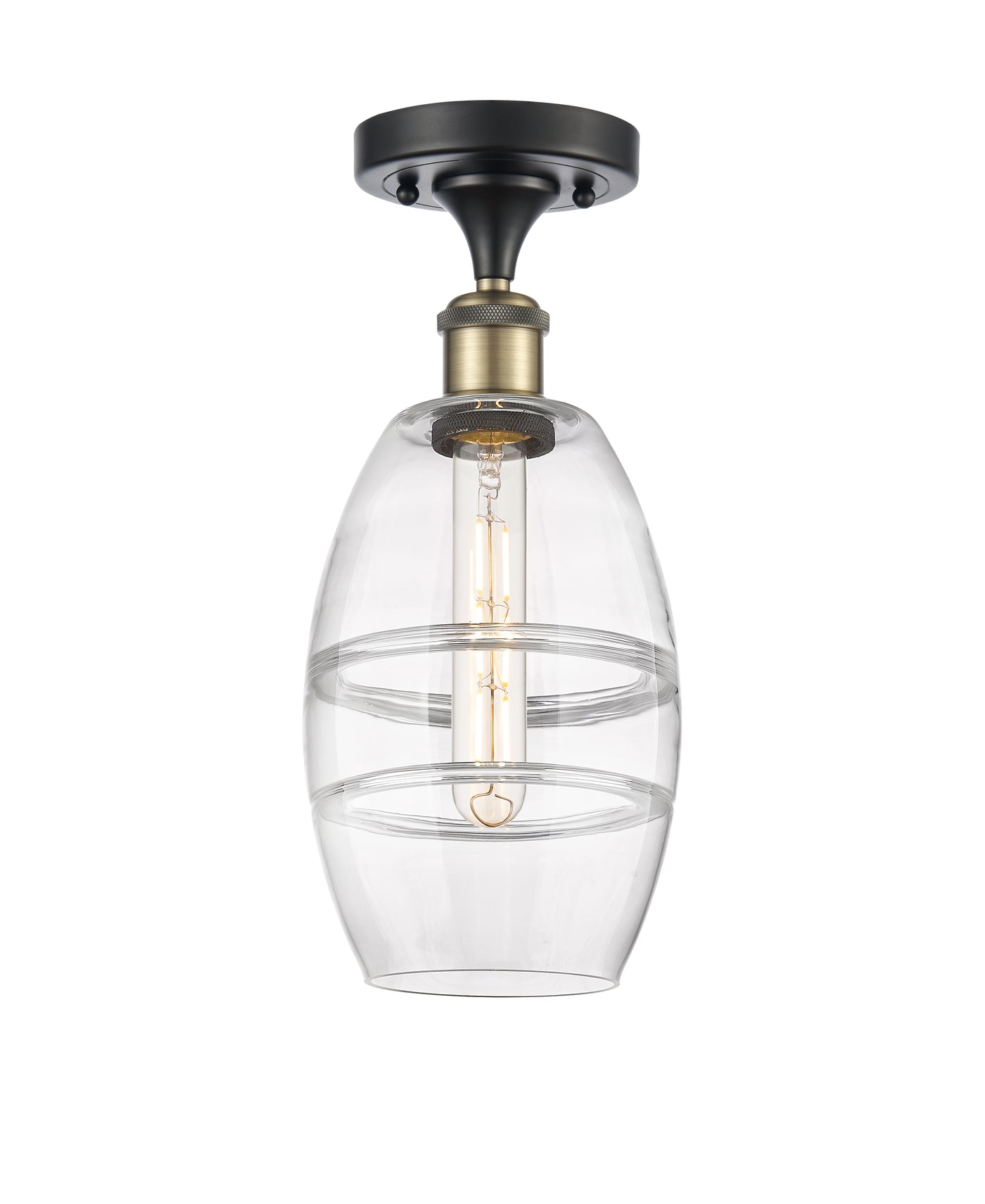 Edison Semi-Flush Mount Brushed Satin Nickel