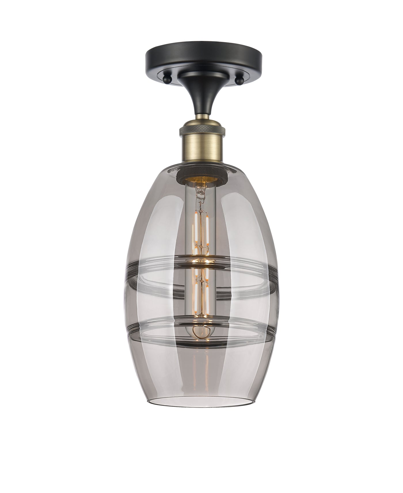 Edison Semi-Flush Mount Brushed Satin Nickel