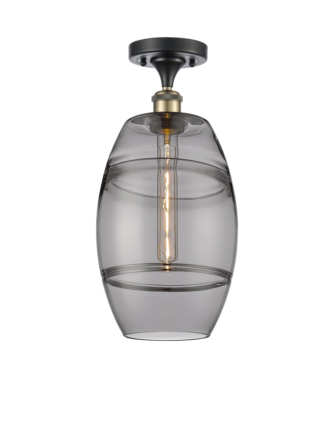 Edison Semi-Flush Mount Brushed Nickel Finish