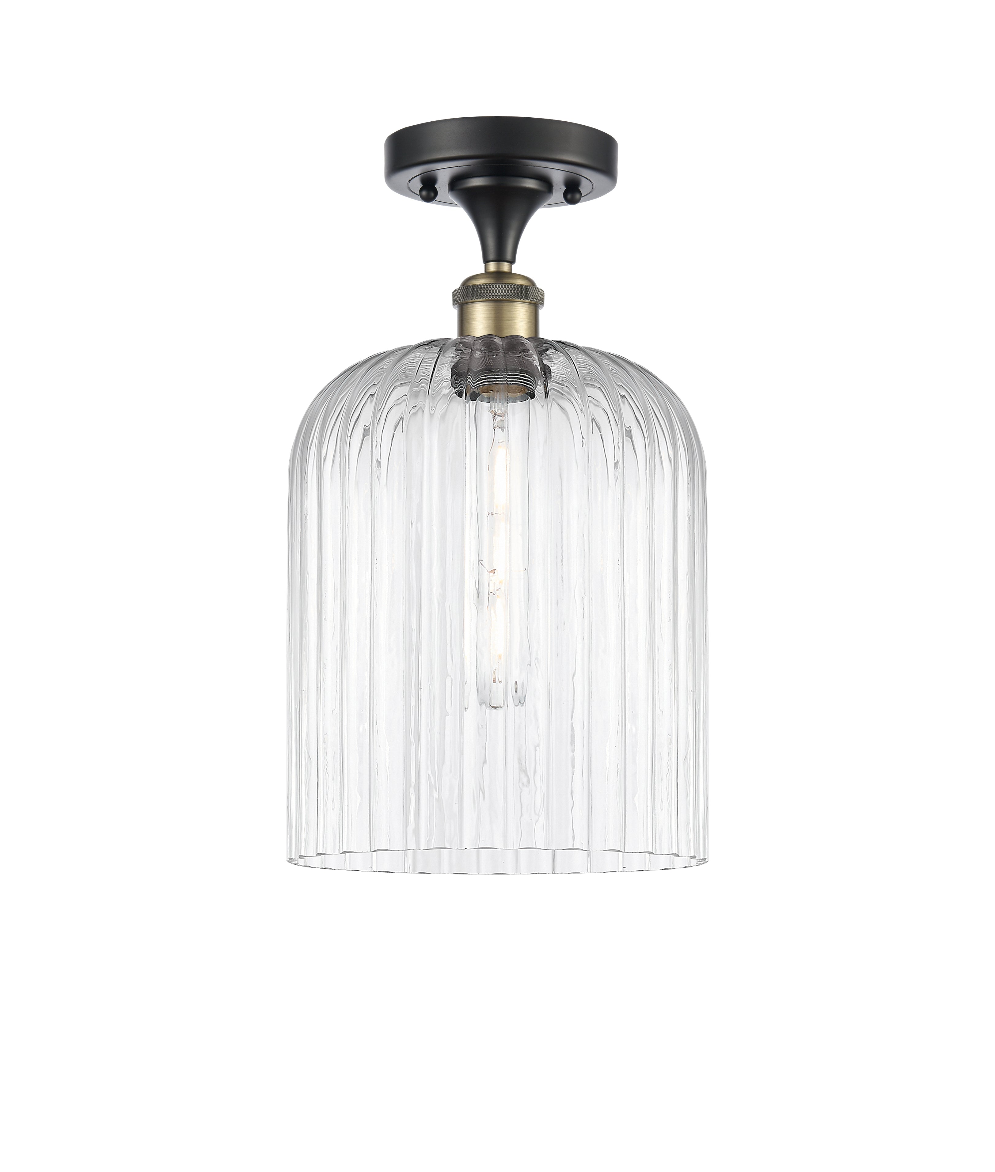Edison Semi-Flush Mount Brushed Satin Nickel
