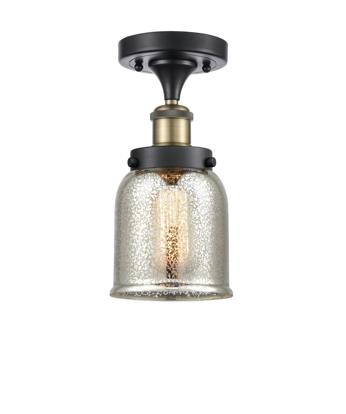 Edison Semi-Flush Mount Cast Brass Finish
