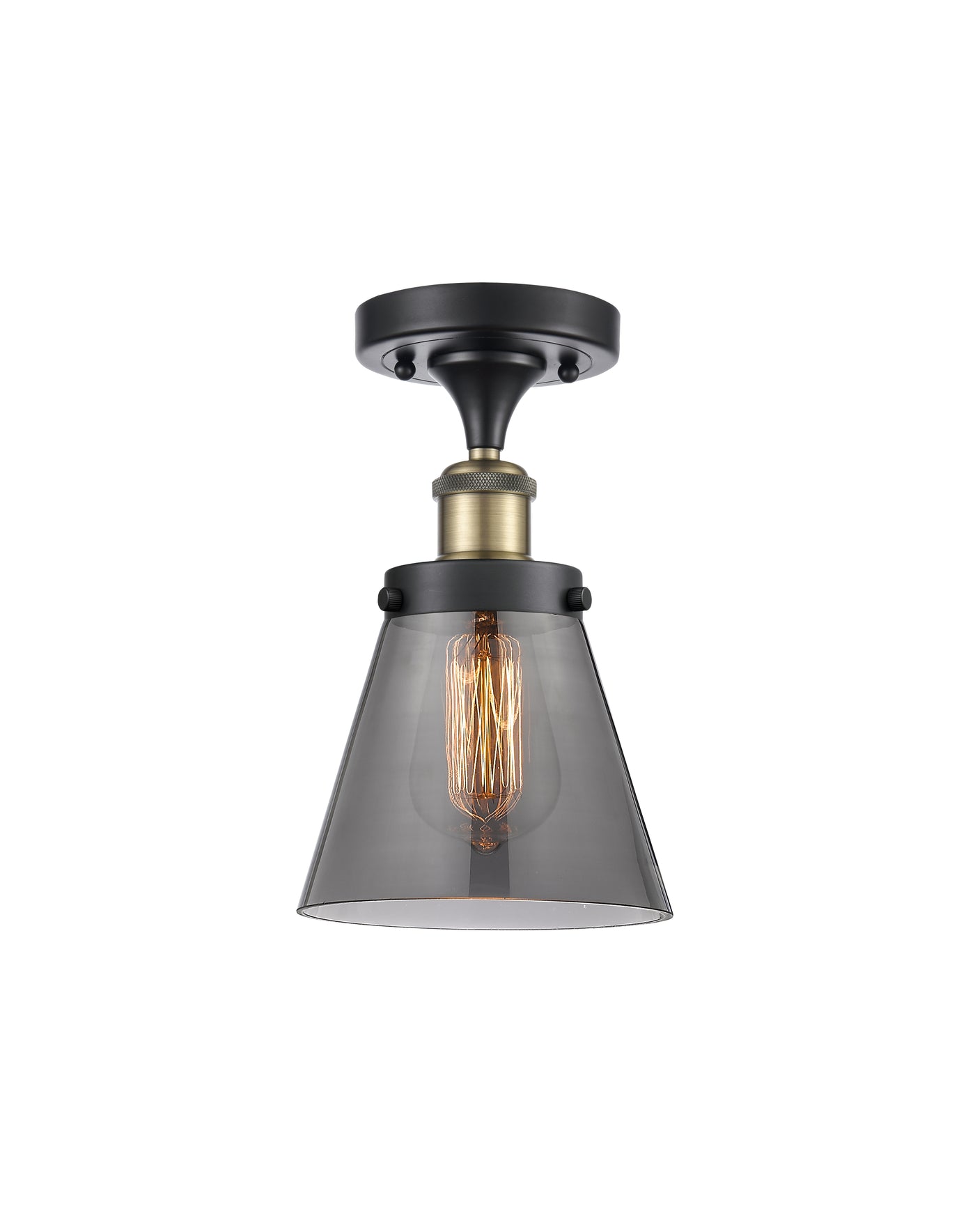 Edison Semi-Flush Mount Brushed Satin Nickel