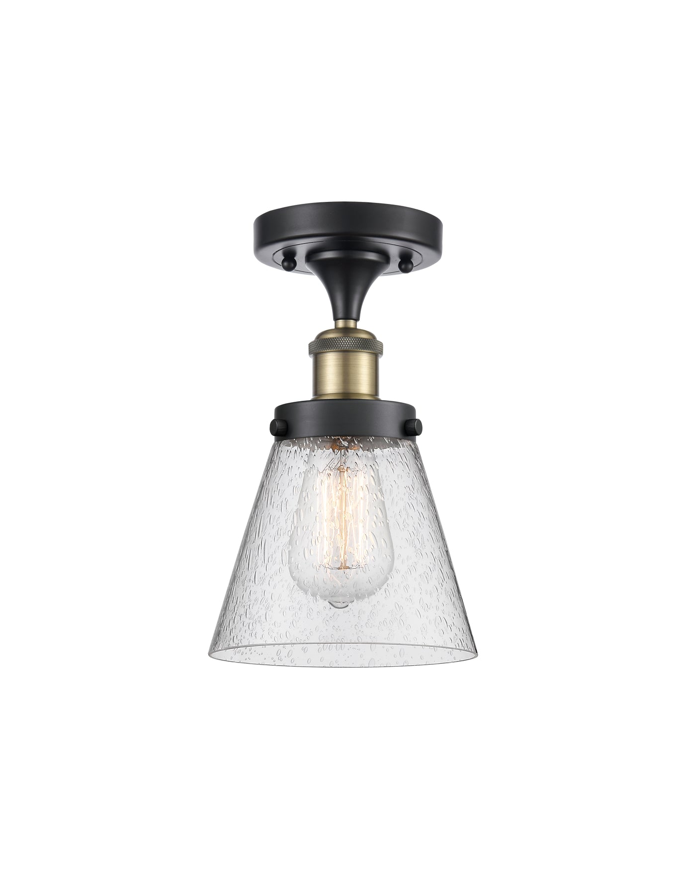 Edison Semi-Flush Mount Brushed Satin Nickel